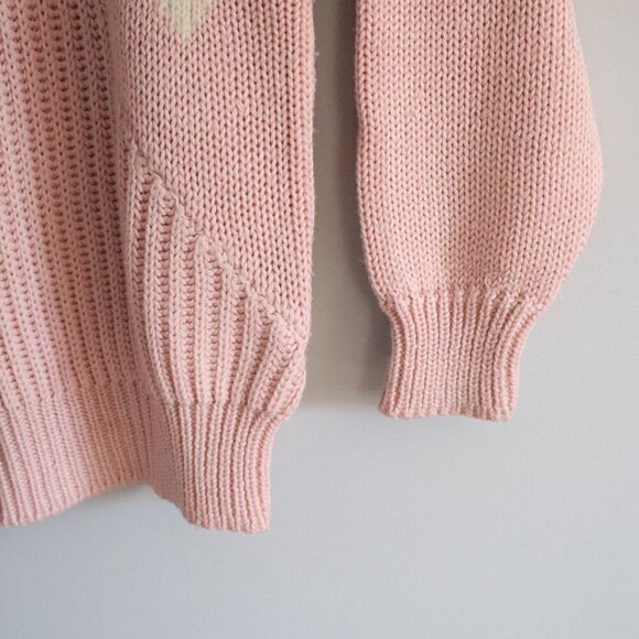 Vntg Tamiko Women's L Pink Angora/Rabbit Hair Pullover Crew Knit Ribbed Sweater - Picture 7 of 11